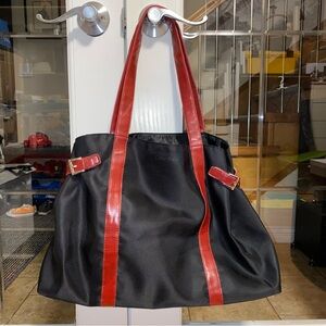 Calvin Klein Black and Red Tote Bag